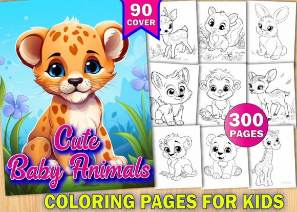 300 Cute Baby Animals Coloring Pages