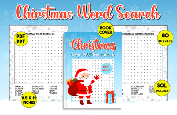 Christmas Word Search for Adults Cover