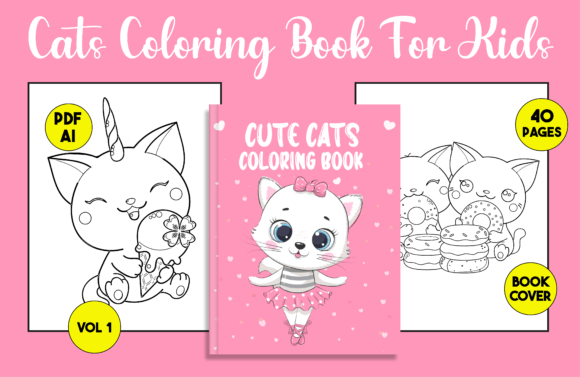 Cute Cats Coloring Book for Kids