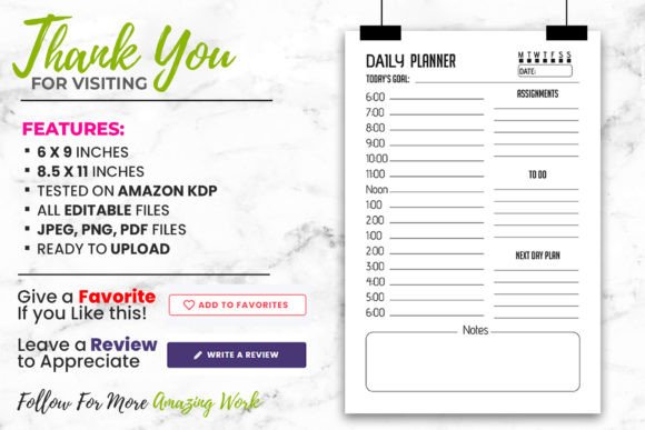 Daily Goal Planner Logbook KDP Interior: A Smart Tool for Organized Living
