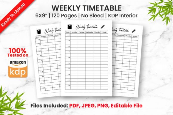 Weekly Timetable KDP Interior Pages