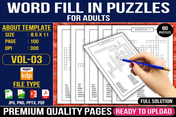 Word Fill in Puzzles for Adults Vol - 03