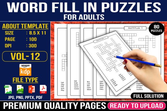 Word Fill in Puzzles for Adults Vol - 12